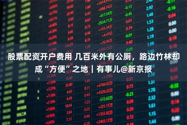 股票配资开户费用 几百米外有公厕，路边竹林却成“方便”之地｜有事儿@新京报